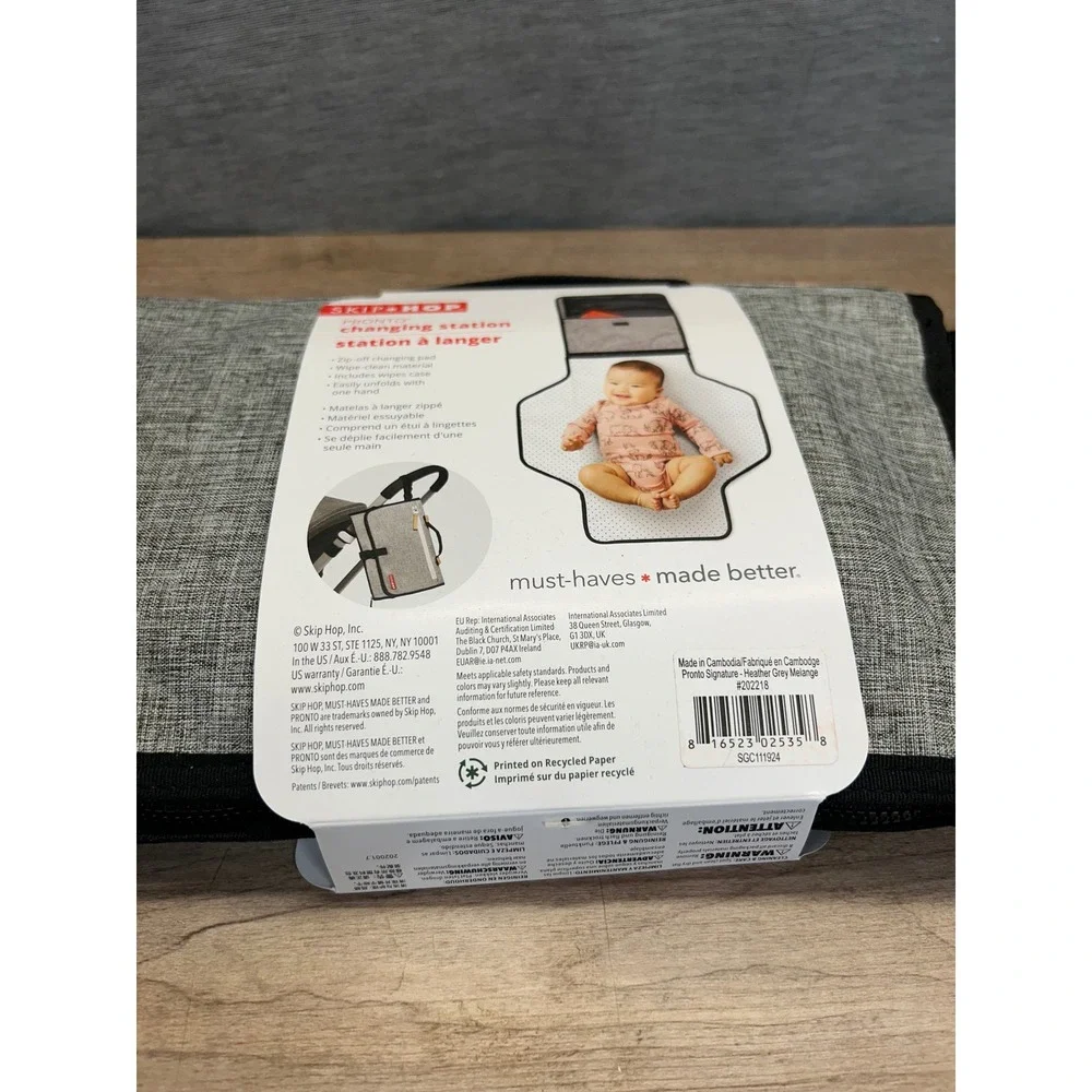 Skip Hop Pronto Signature Changing Station Heather Grey Diaper Clutch 202218